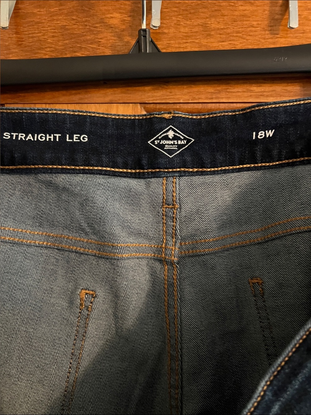 Straight Leg St. John’s Bay Women's Jeans - Dark Indigo - Picture 3 of 3